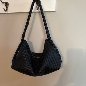 Elegant Black Woven Shoulder Bag